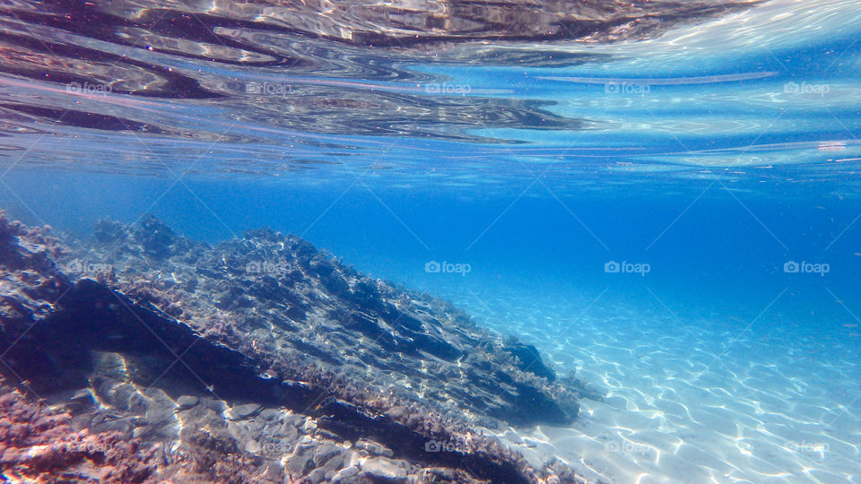 Rock formation in sea