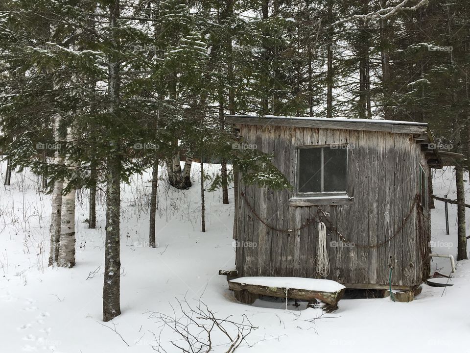 Old lakeside cabin