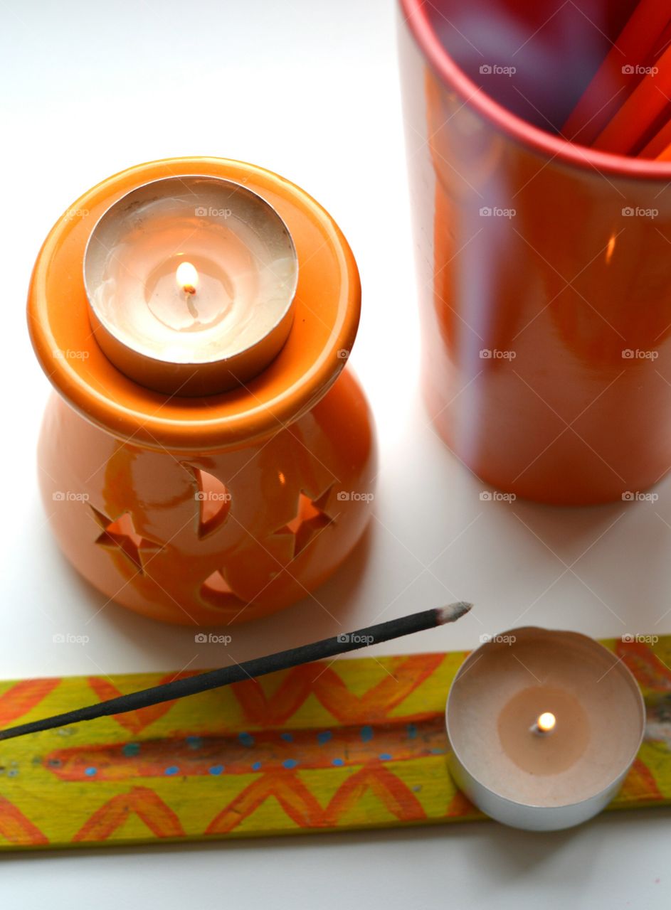 Candle, Cup, No Person, Table, Desktop