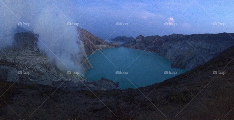 Sulfur Lake in East Java Mountain