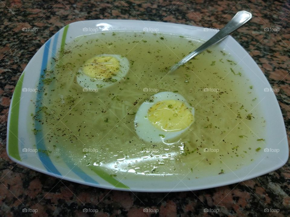 Broth with egg