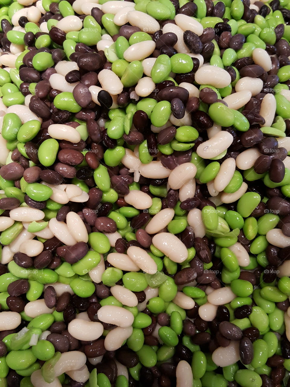 Colourful beans vegetarian salad
