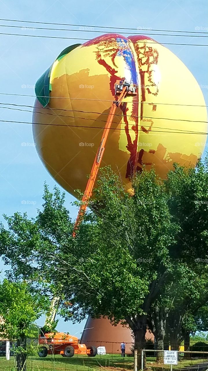 repainting the peach in Gaffney South Carolina