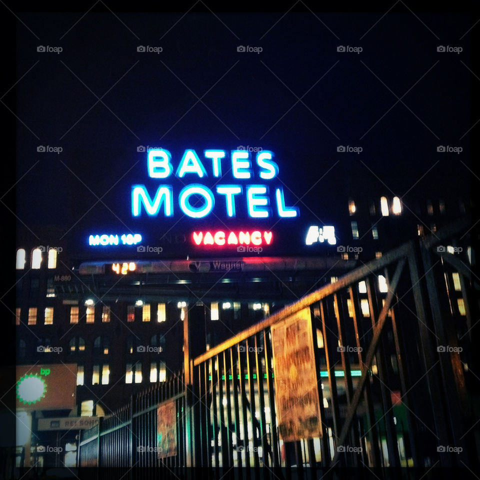 Bates Motel billboard on Houston Street in Soho.