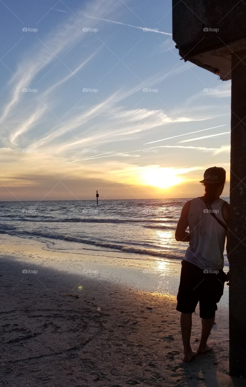 Clearwater beach sunset,  beautiful night