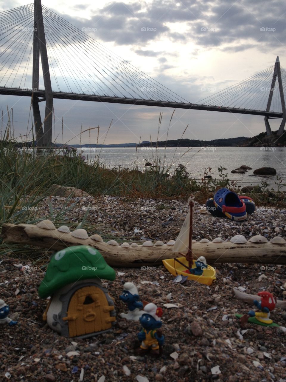 Playing at the beach