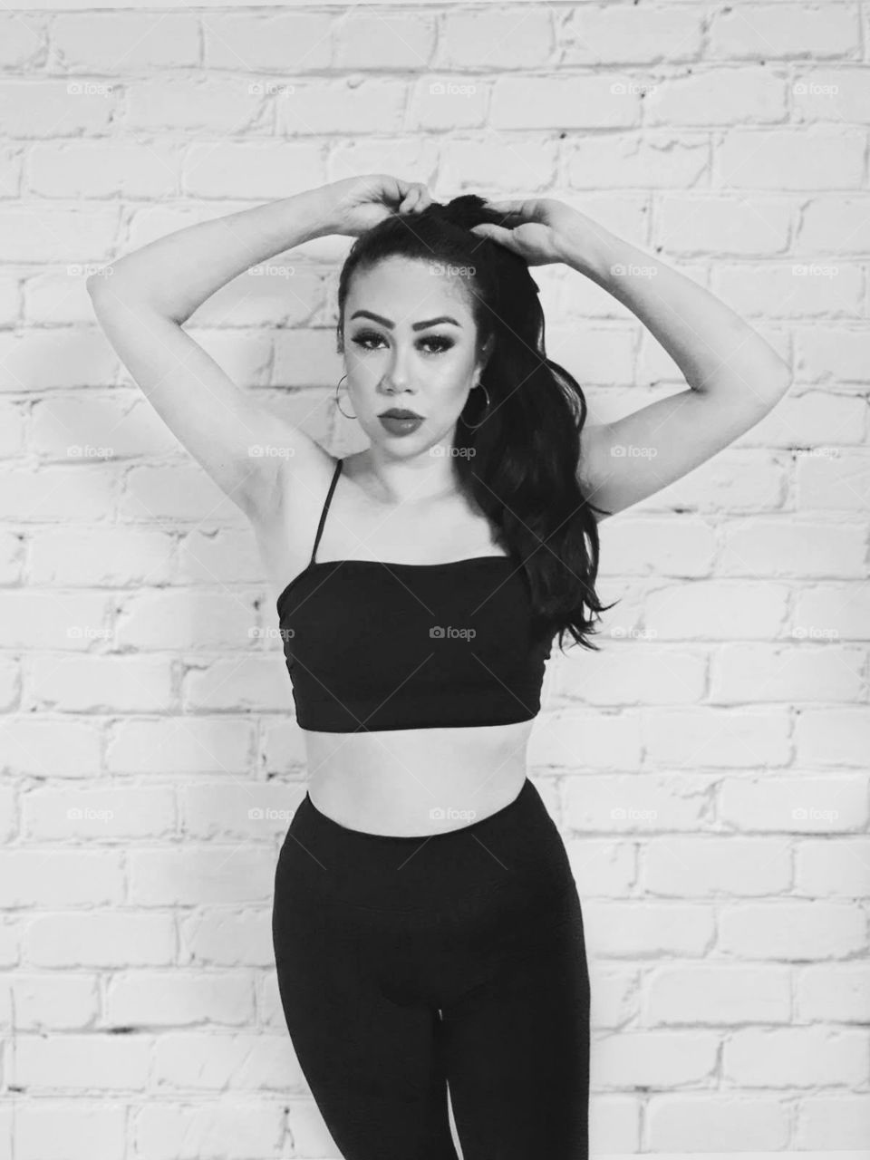 Beautiful model woman with long hair