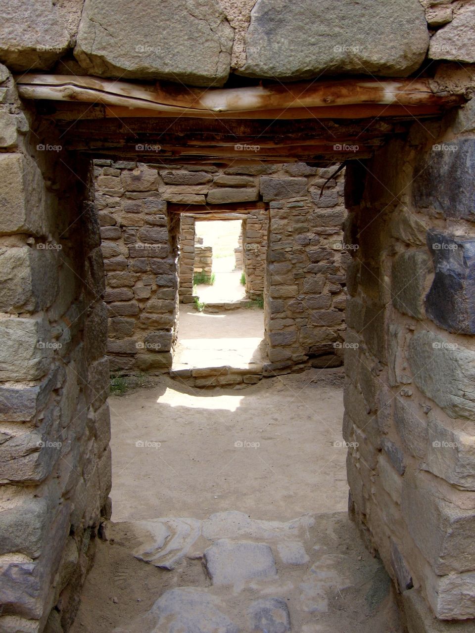 Doorways in the ruins, Aztec National Monument, New Mexico 