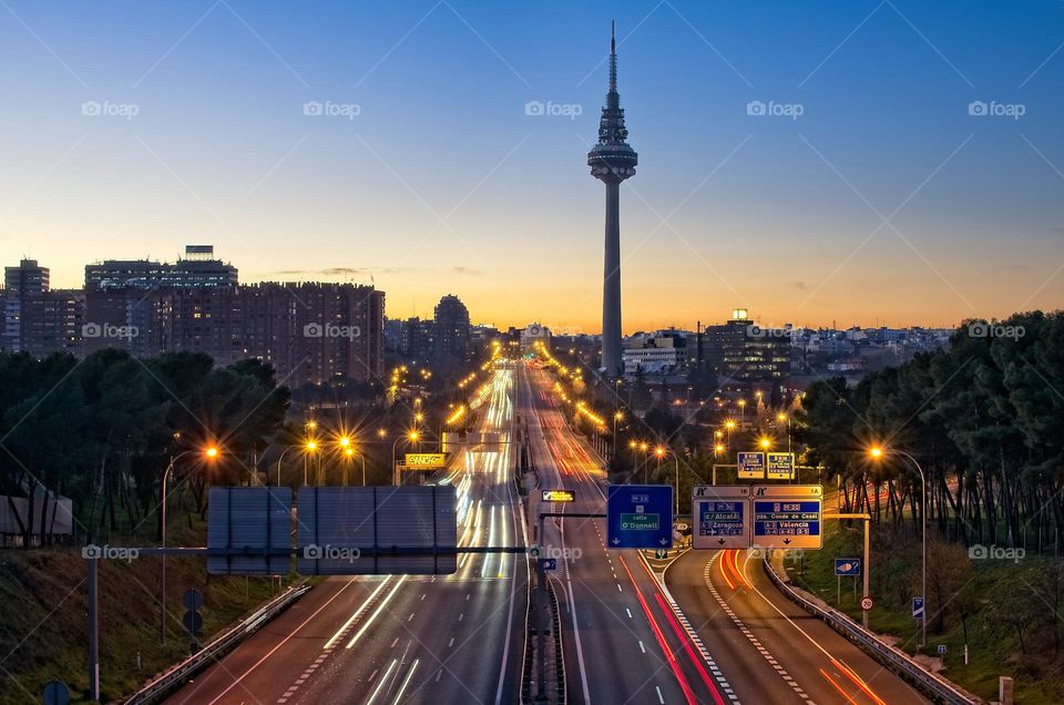 Traffic lights in the highway 