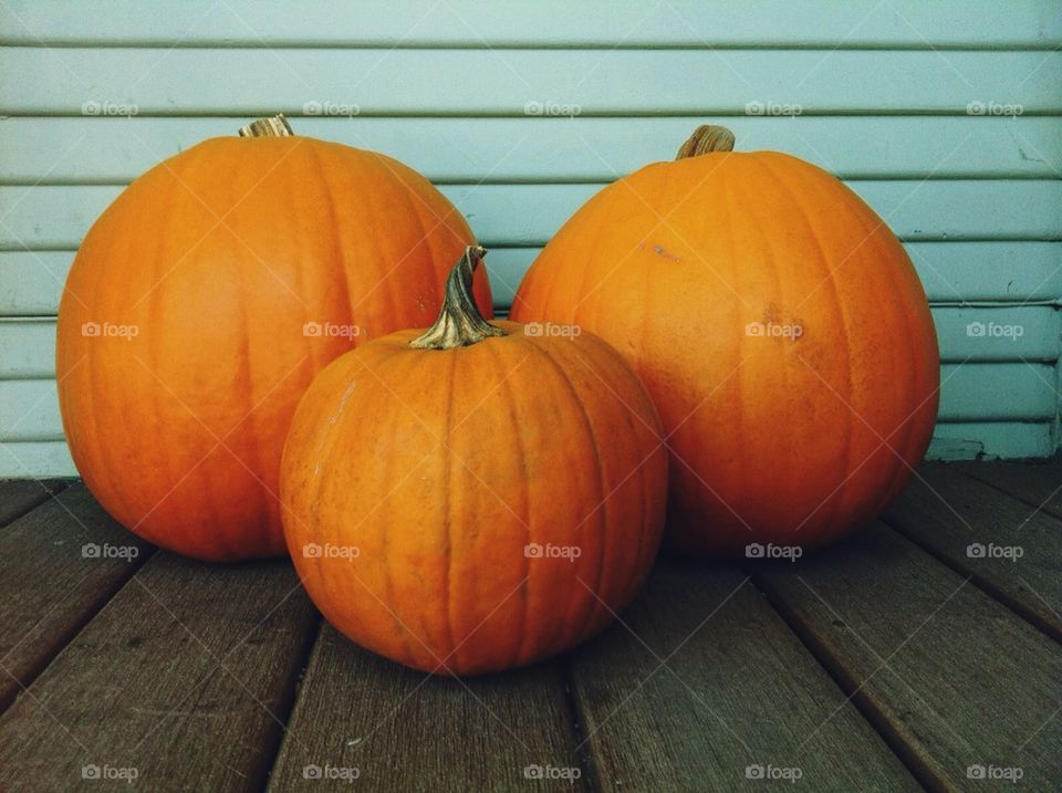 Three pumpkins