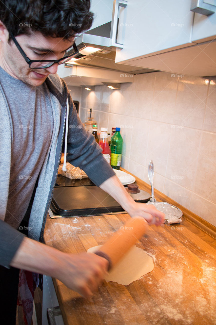 Baking and rolling tortillas 