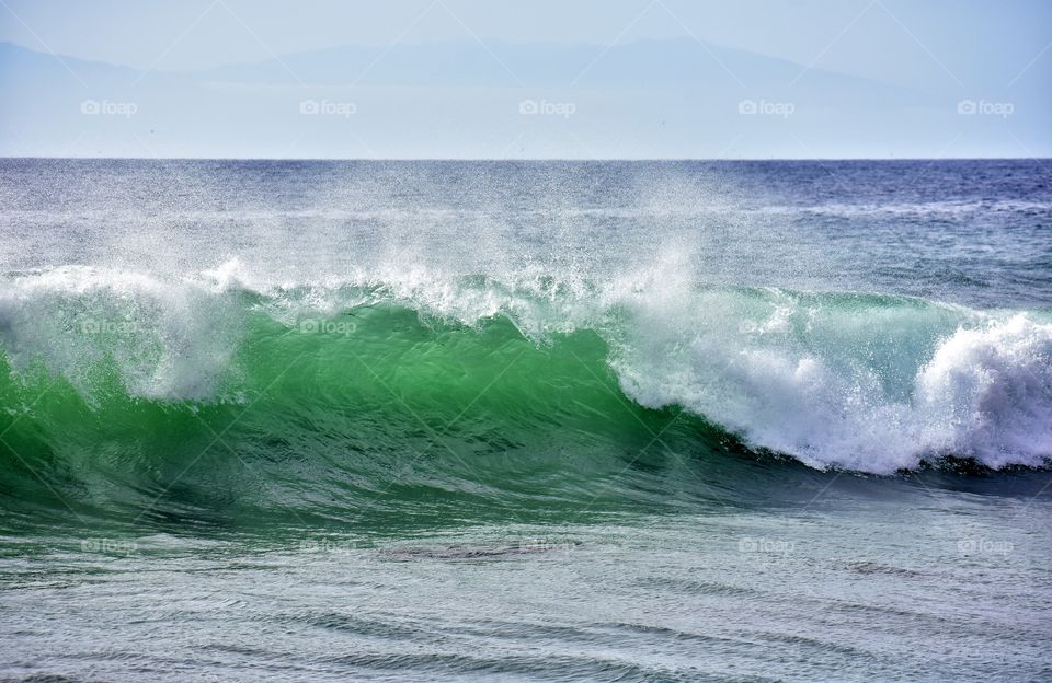 waves on the atlantic ocean coast on la gomera canary island in Spain