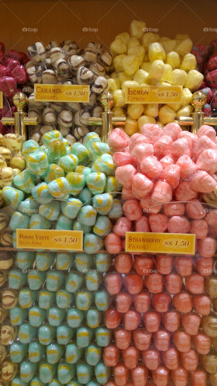 sweet for my sweet. colourful lollies in sweet shop