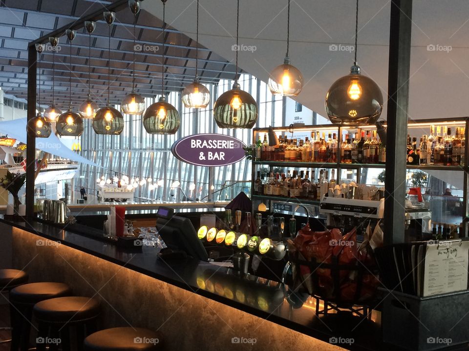 Bar at Arlanda airport in Stockholm Sweden