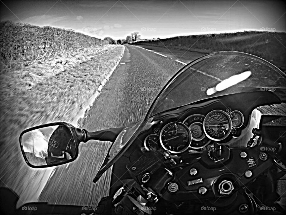 hayabusa motorcycle on the open Wesh roads UK
