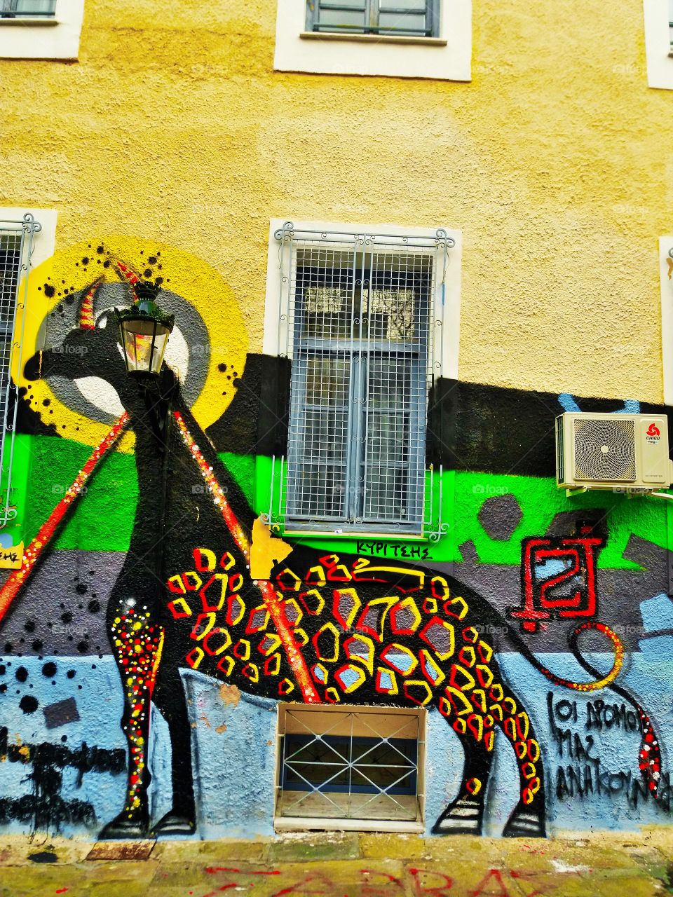 A piece of art on a wall, Athens, Greece