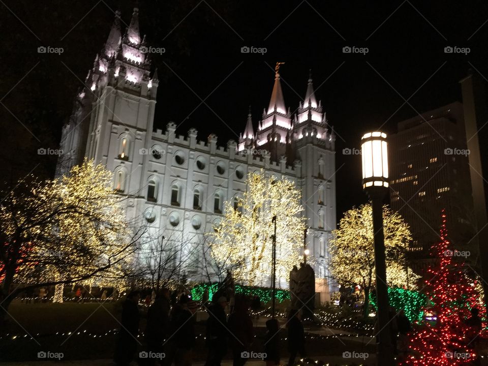 Christmas lights at Temple Square 