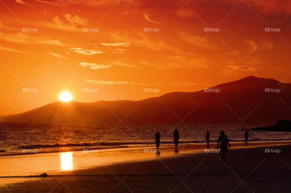 Landscape photo of sunset at the beach