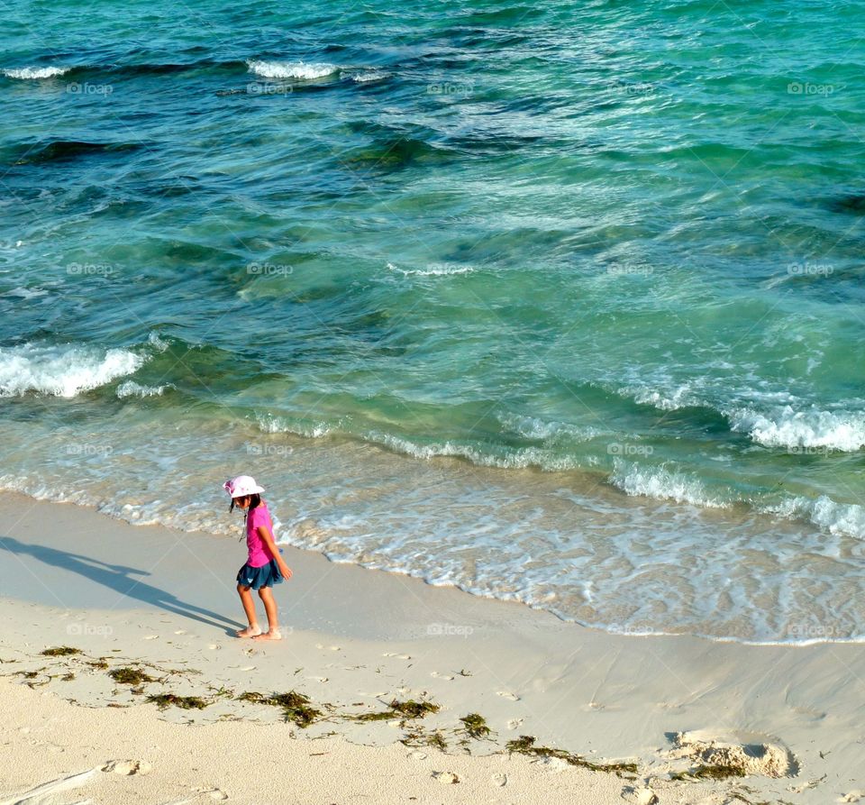 young girl on the beach in Okinawa