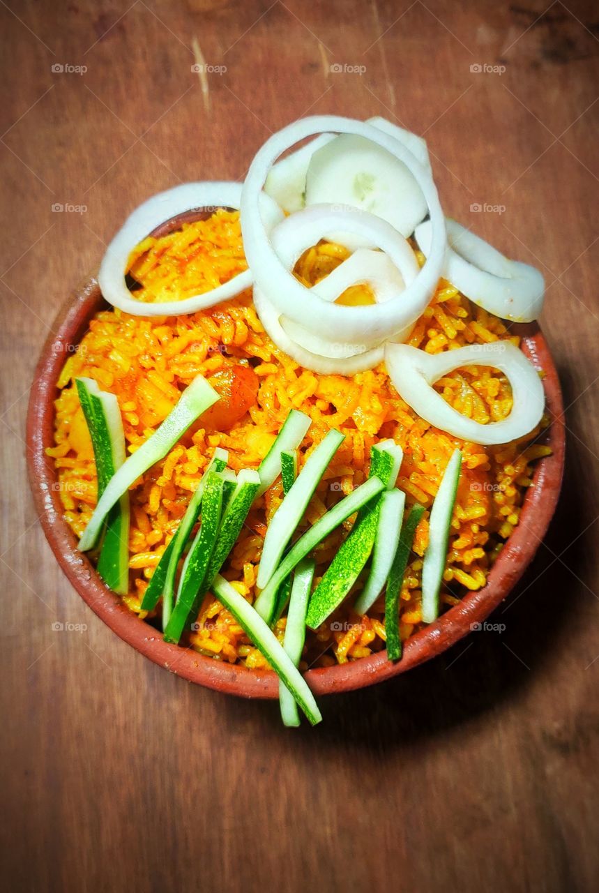 spicy rice non veg biryani