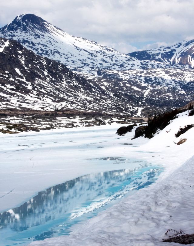 Mountain and little lake