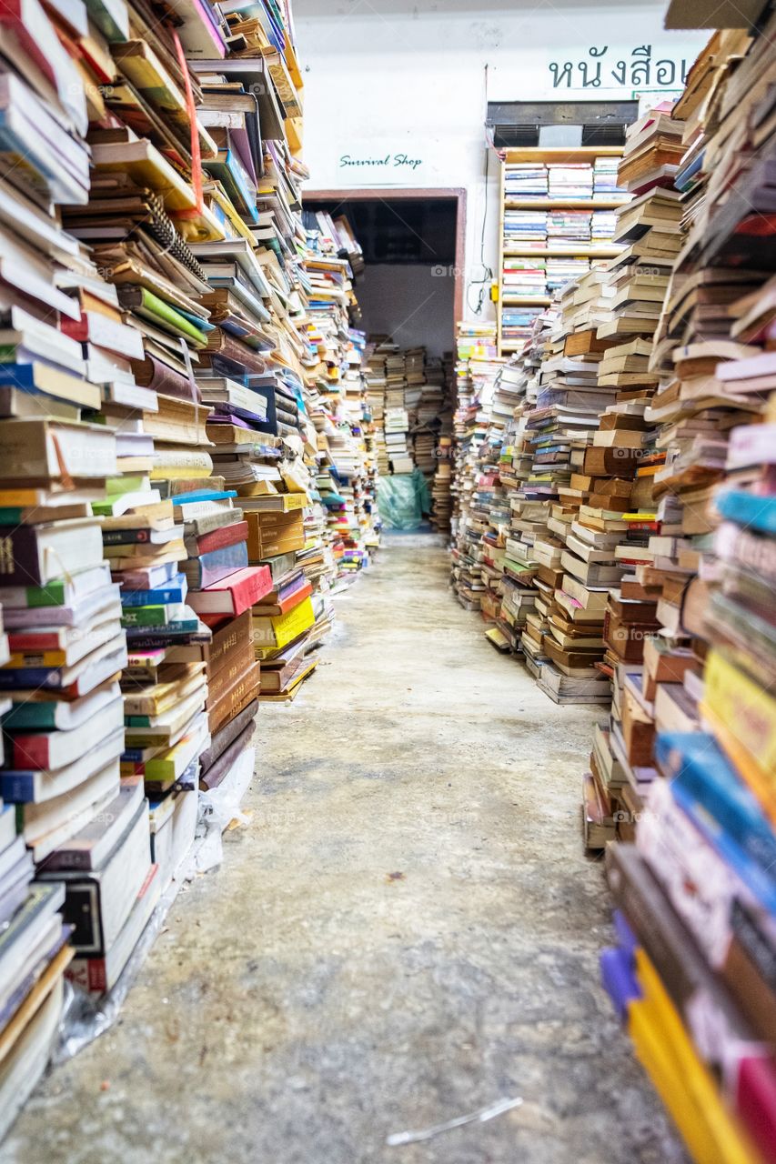 Second hand book store shop in Thailand