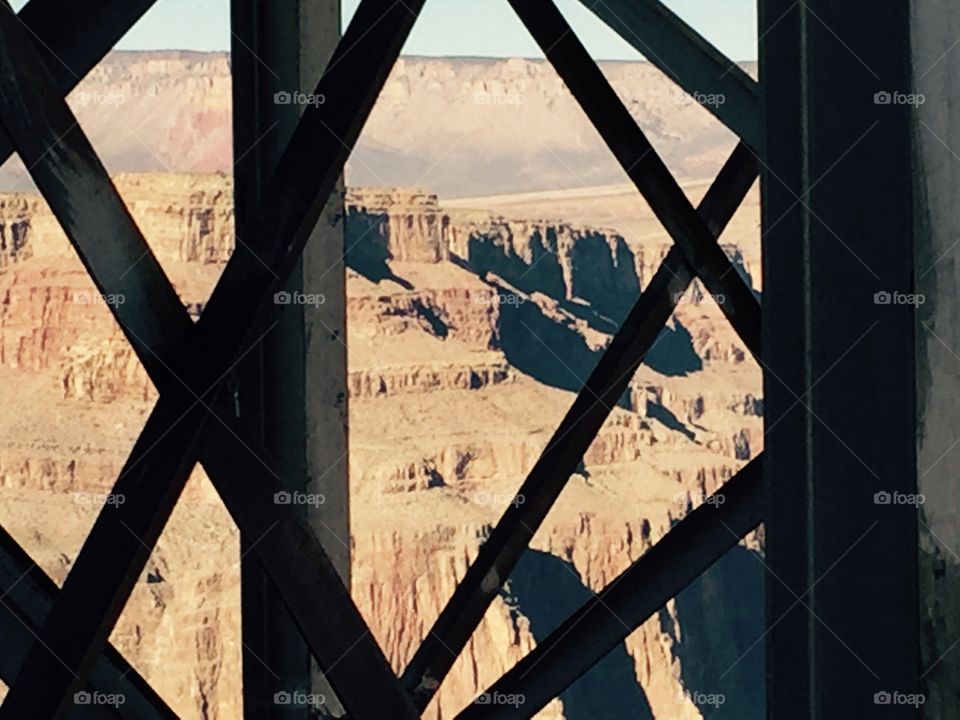 The Grand Canyon Through Metal Structure 