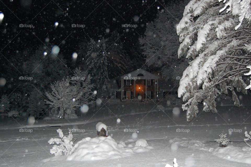 snowfall at night