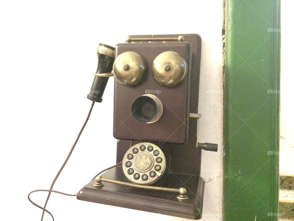 Vintage telephone. In hotel reception i Tallinn Estonia