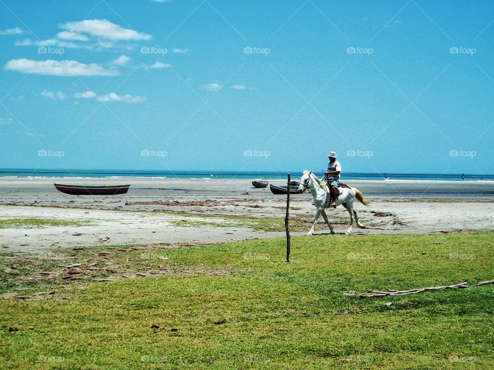 riding on the beach