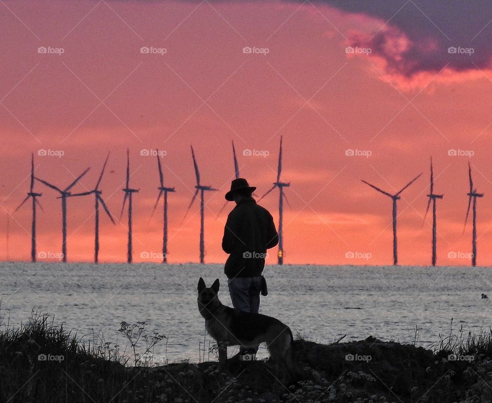 Man with dog Silhouette