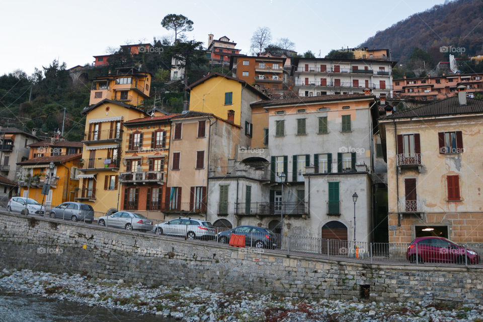 Buildings at Argegno, Como, Lombardy, Italy.