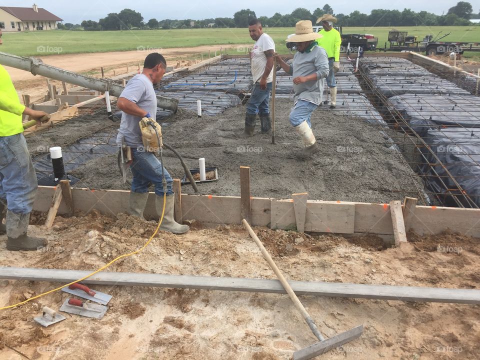 Pouring concrete 