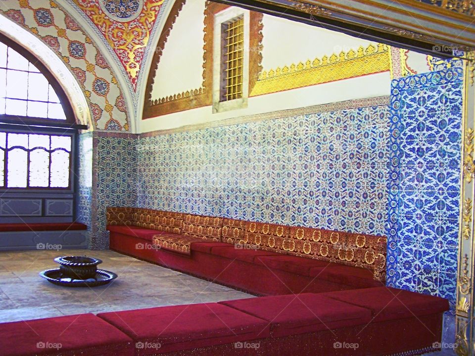 Sitting room in the house or Turkish composer Dede Efendi in Istanbul, Turkey