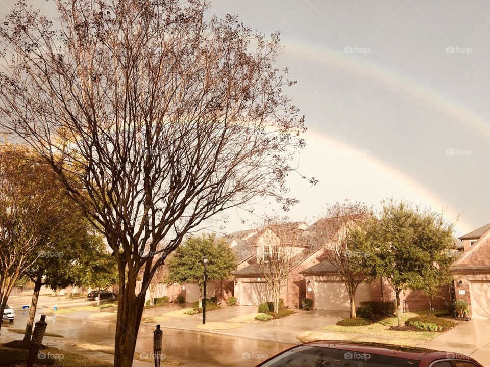 Beautiful rainbow after a rainy day