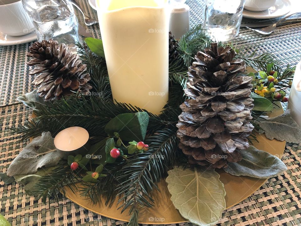 Table decorations at the TRS Coral hotel resort for new year 2019. 