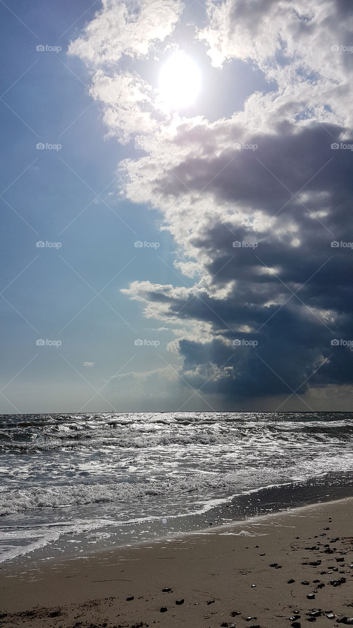 dramatic sky over the sea