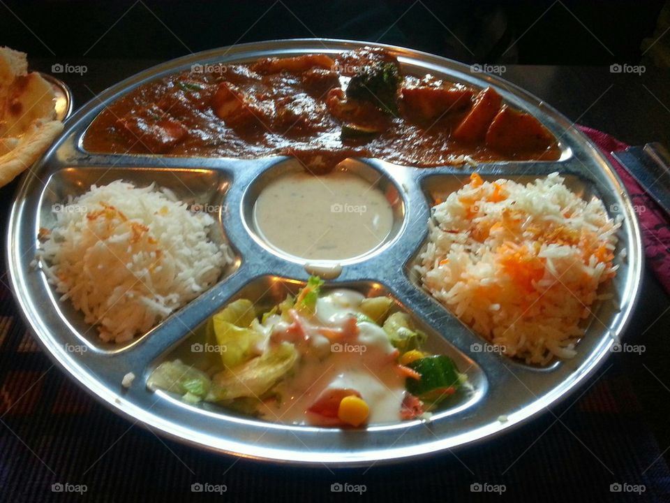 Indian plate of food
