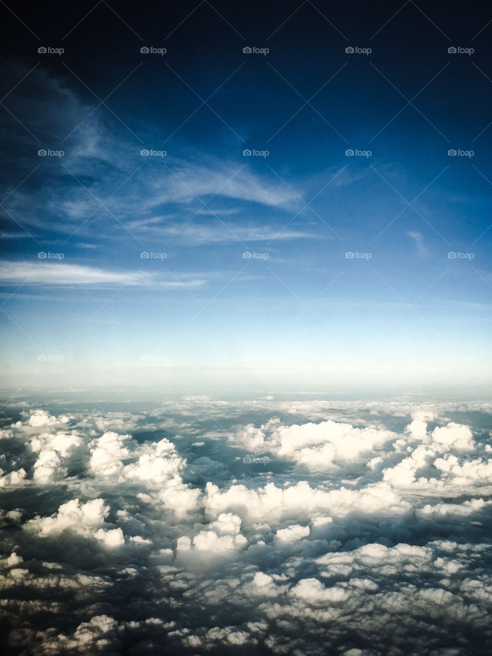 Flying above the clouds. 