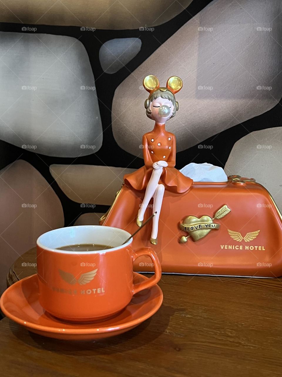 Nice orange color composition. Mornings coffee. 