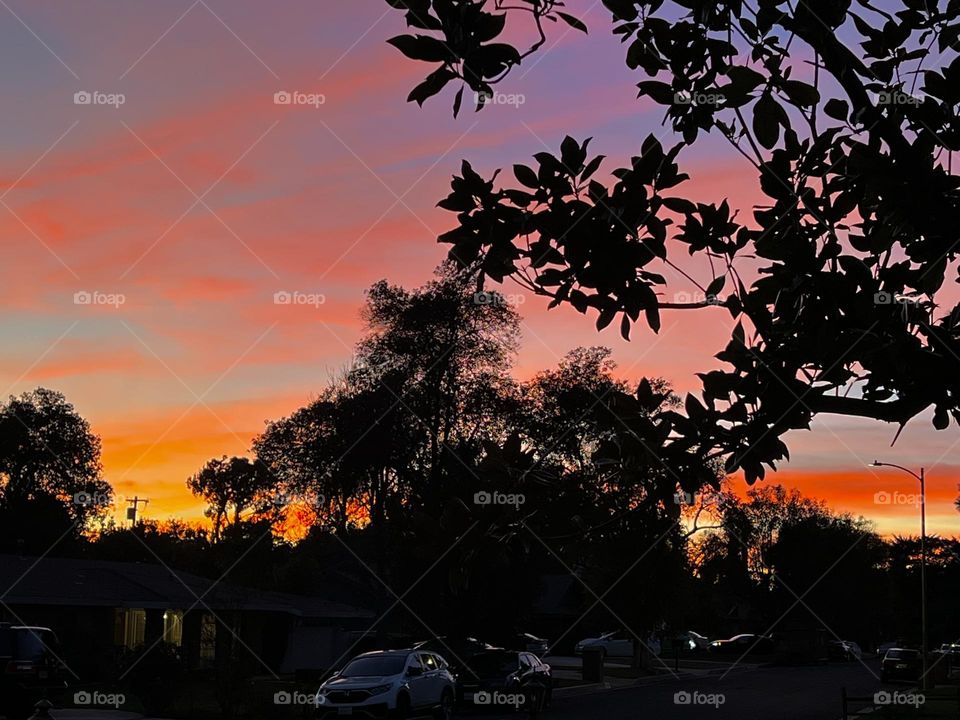 Beautiful sunset in Los Angeles California 