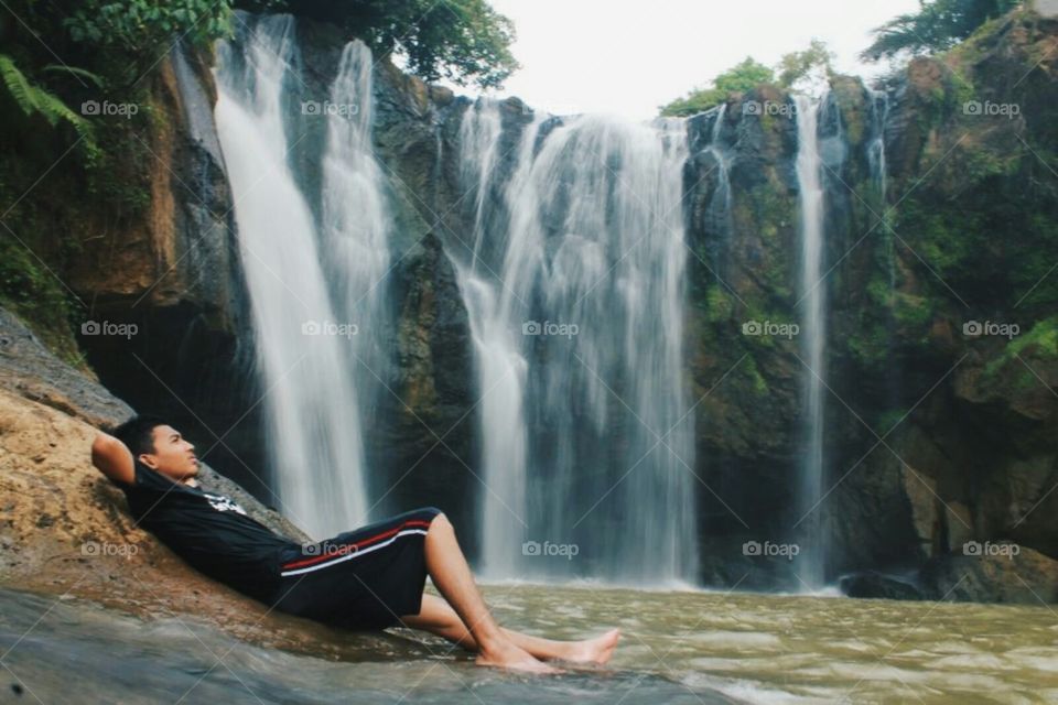 enjoy the sound of waterfall