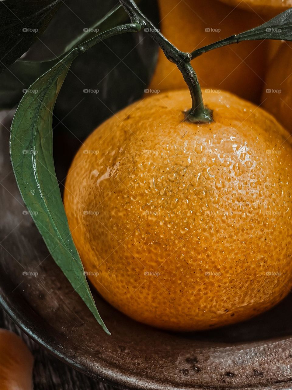Tangerine on a plate