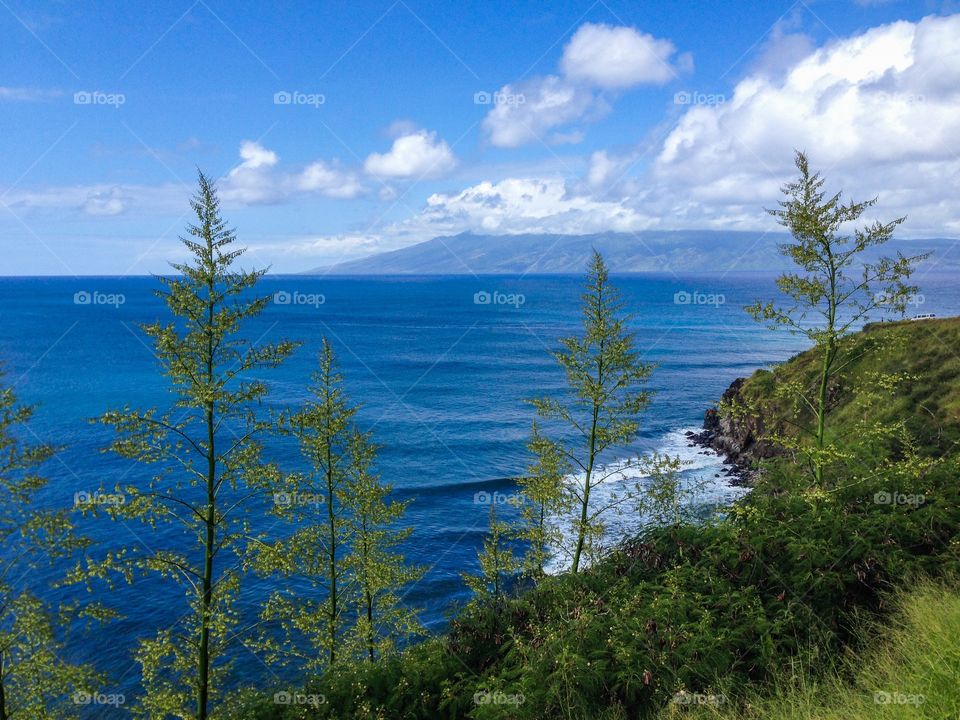 Maui coastline Hawaiian cliffs