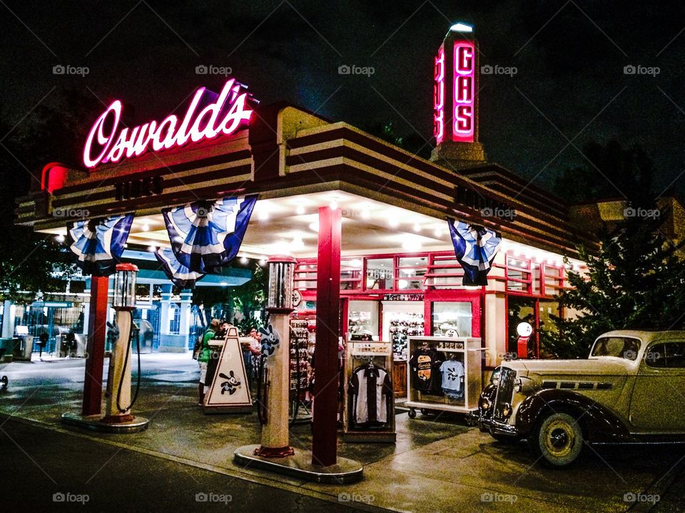 Oswald's Gas Station at Disney's California Adventure. 