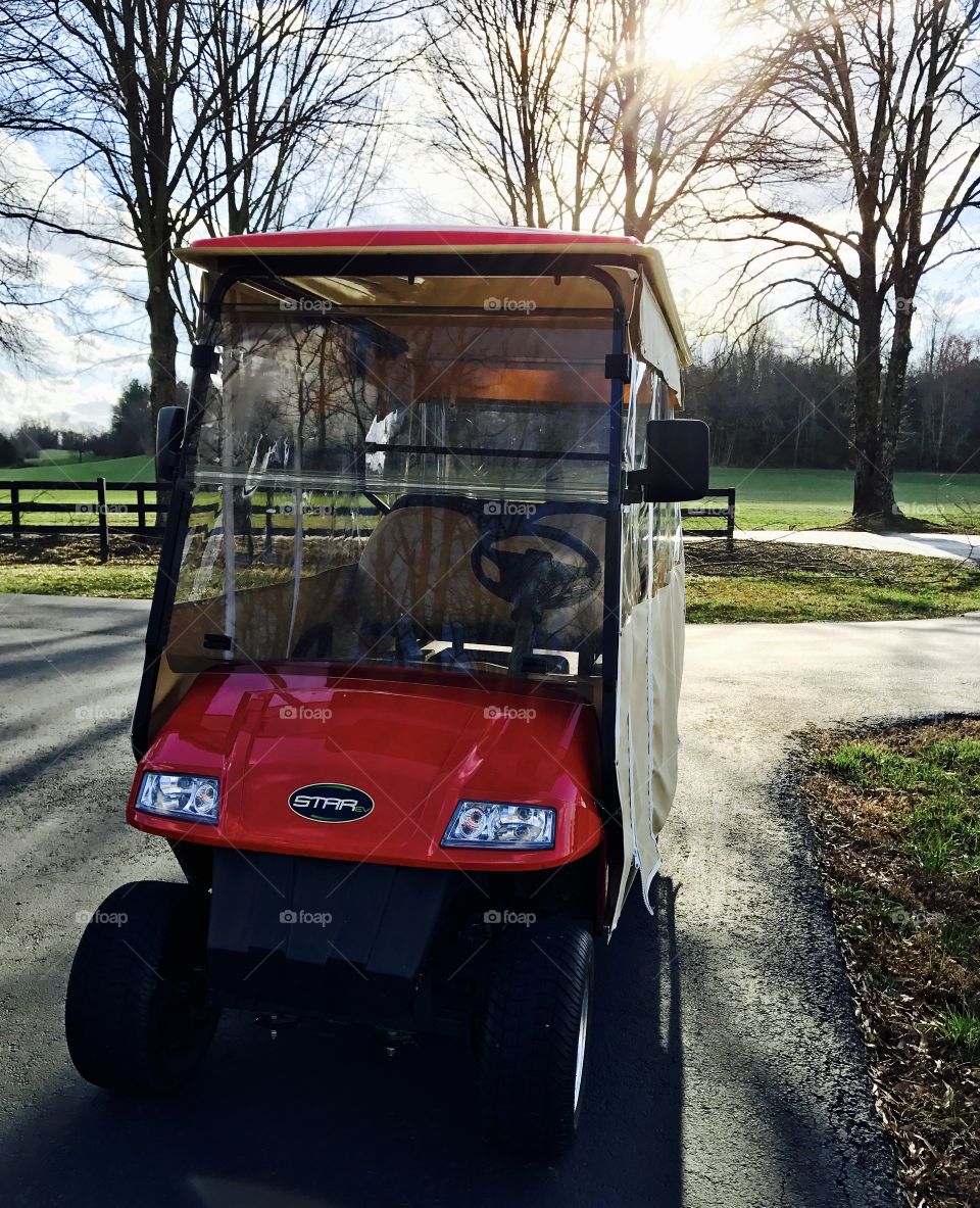 Red Golf Cart 