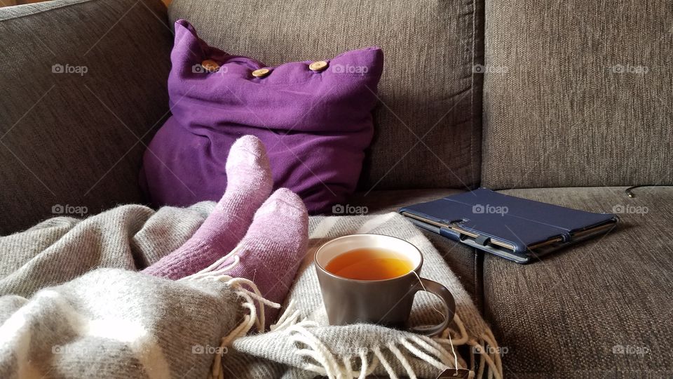 Winter cozying on the couch