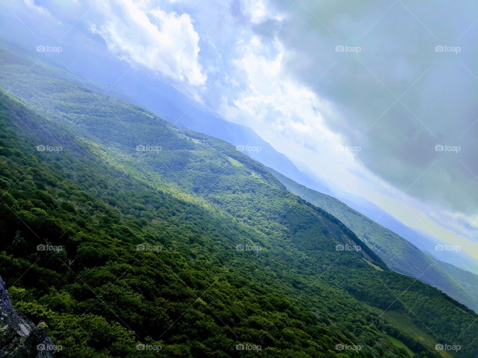 Cloudy Day from Atop Sugar Mountain  In Banner Elk, North Carolina, USA.

Alternate Title: Knocking on the Sky 3