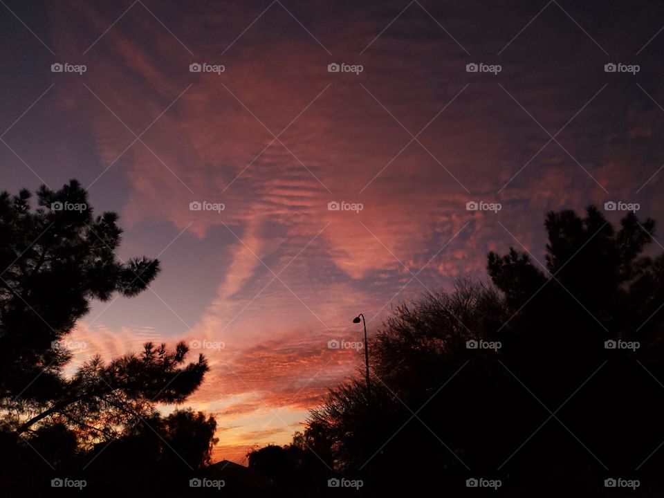 A dramatic sunset in the Arizona desert featuring some beautiful colors