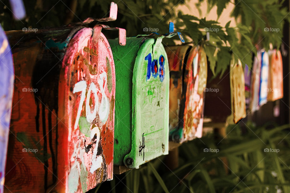 Colorful mailboxes 